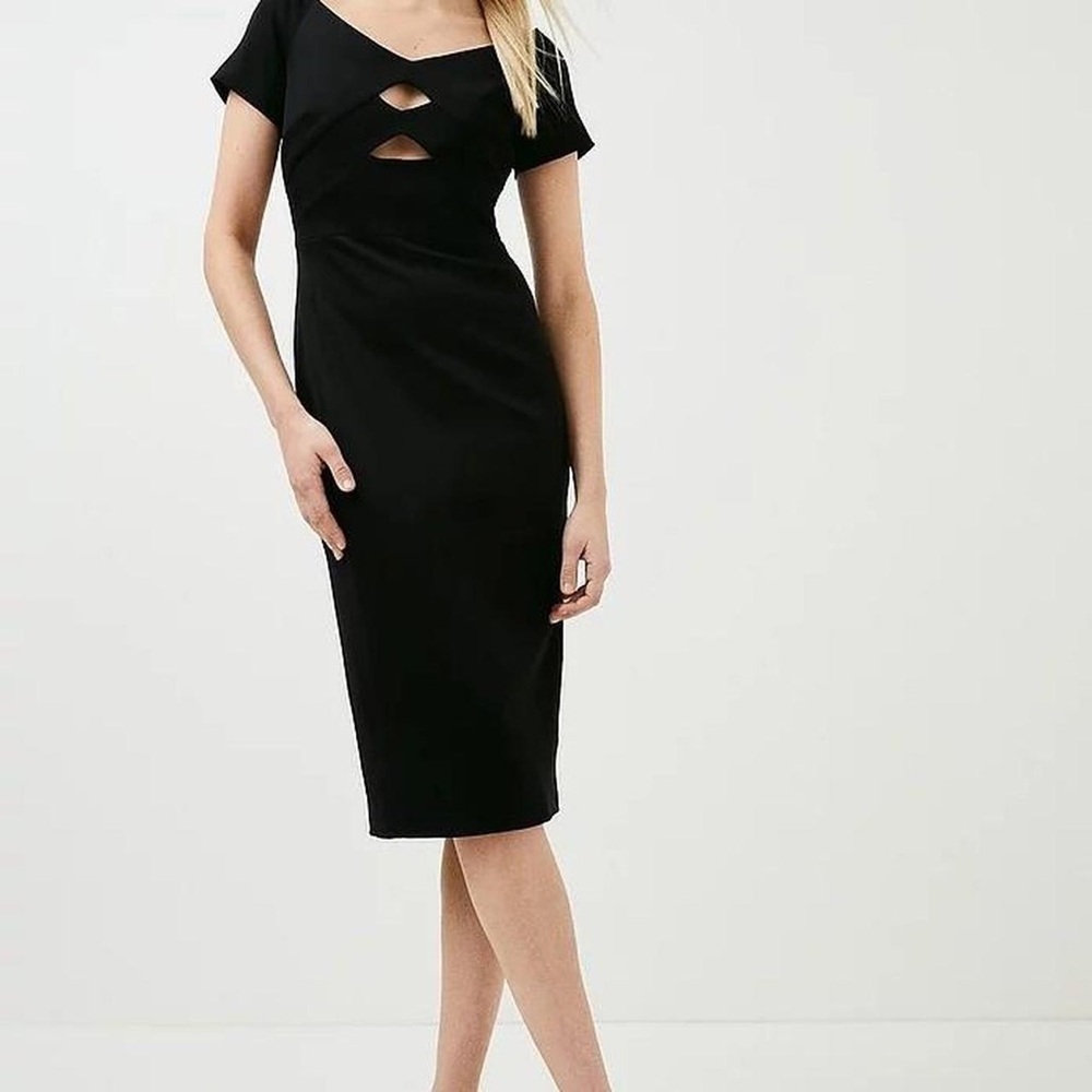 Karen Millen black stretch cut out dress size 12
